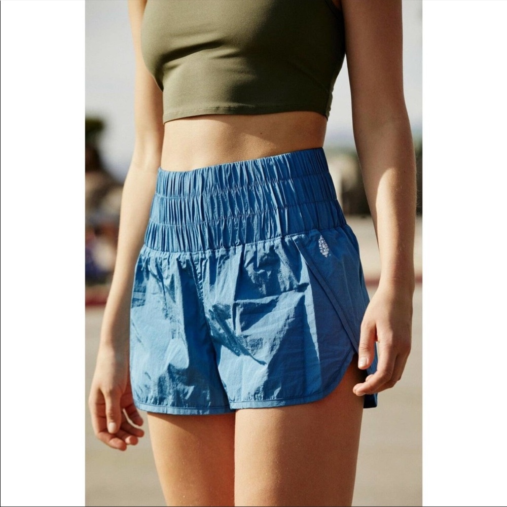 Free People Movement The Way Home Blue Athletic Shorts Size Small